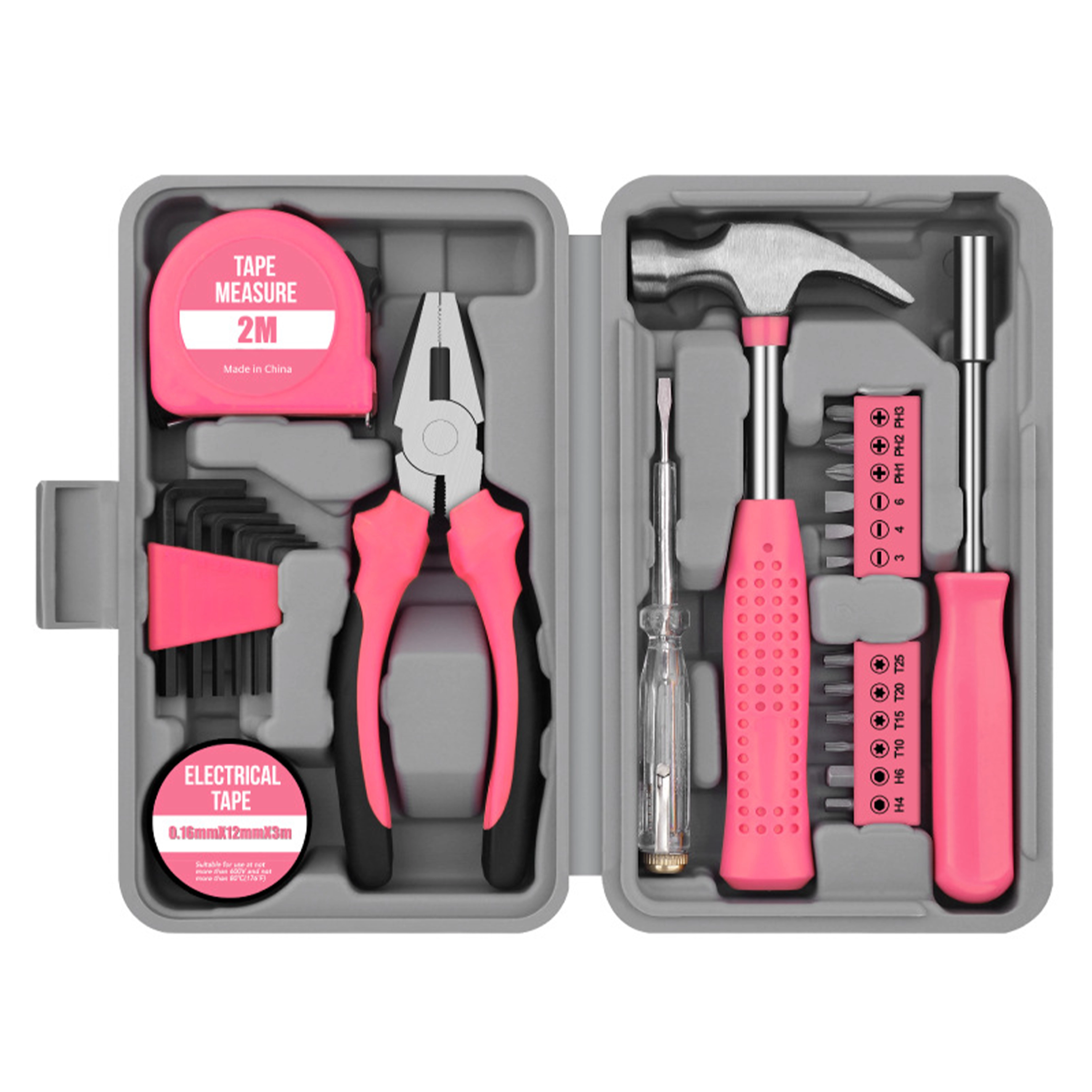 Boîte à outils multifonctionnelle pour la maison, collection d'outils de quincaillerie, tournevis, ruban à mesurer, clé, outils de réparation manuels, un ensemble complet